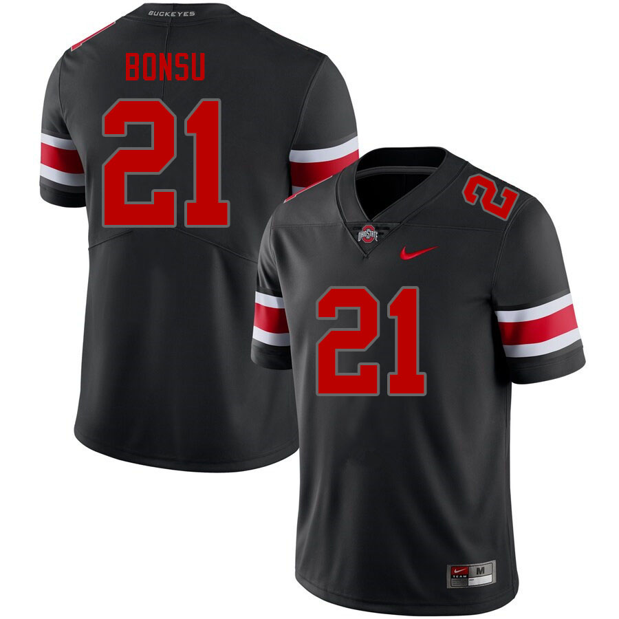 Ohio State Buckeyes #21 Jayden Bonsu College Football Jerseys Stitched Sale-Blackout